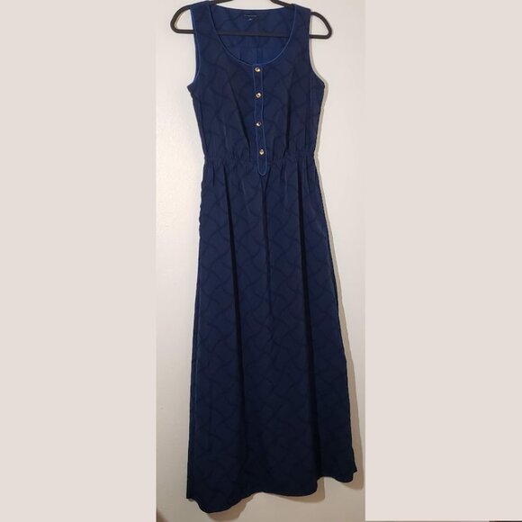NEW Tommy Hilfiger Women's Long Maxi Dress Sleeveless Polo Size Small Black Blue - Picture 2 of 9